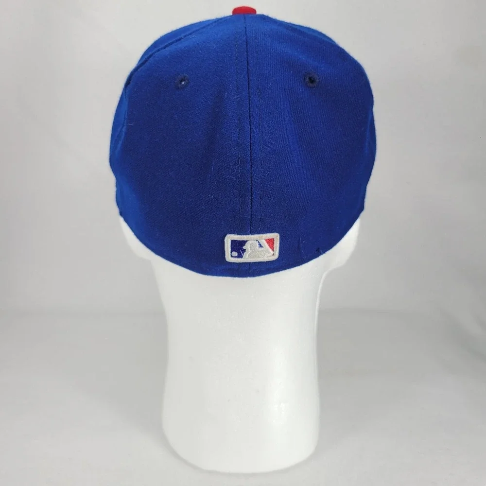 Chicago Cubs Baseball Hat Cap Mens 7-1/8 Blue New Era 59Fifty Fitted Wide Brim